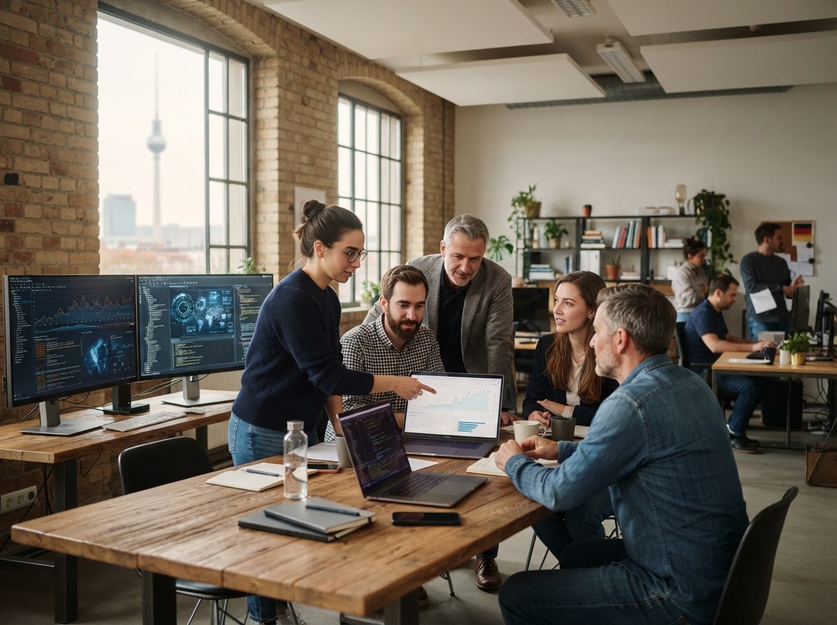 Geldvoro KI Team bei der Arbeit an Analysemodellen